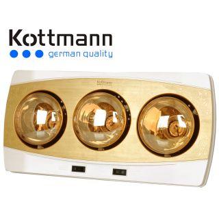 Đèn sưởi nhà tắm Hans Kottmann 3 bóng vàng K3B-H