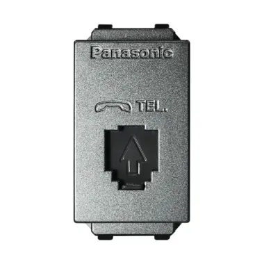 Ổ cắm điện thoại màu xám ánh kim Panasonic WEV2364MYH