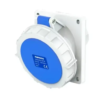 Ổ cắm gắn âm dạng nghiêng 63A-3P- 230V- 6H-IP67 Nanoco NIS433-6FC