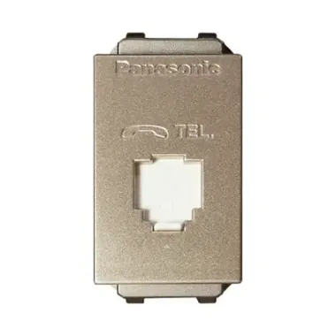 Ổ cắm điện thoại màu vàng ánh kim Panasonic WEV2364MYZ