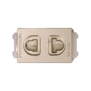 Ổ cắm đơn 2 chấu có màn che màu vàng ánh kim Panasonic WEV1081MYZ