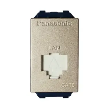 Ổ cắm mạng cat 6 màu vàng ánh kim Panasonic WEV24886MYZ