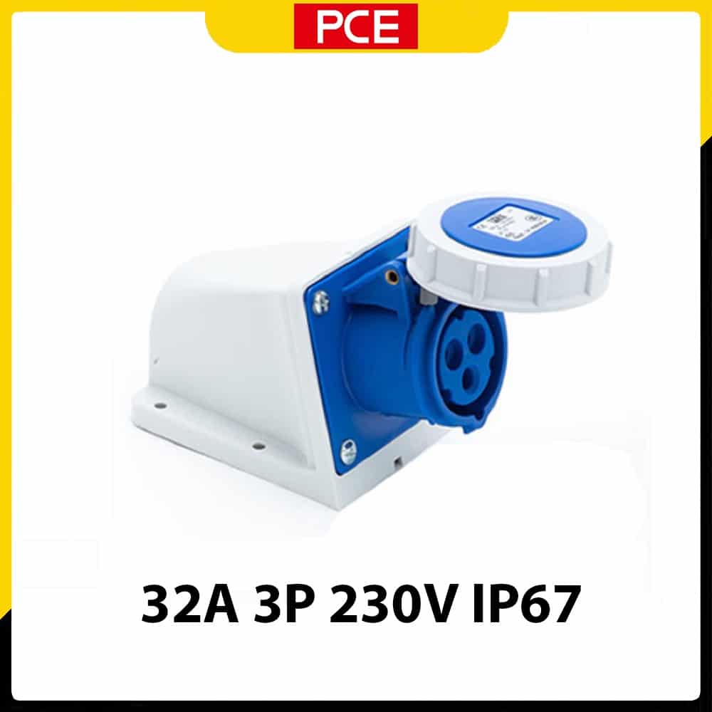 Ổ cắm gắn nổi F123-6 loại không kín nước PCE 32A 3P 230V IP44