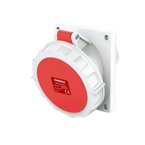 Ổ cắm gắn âm dạng nghiêng 63A-5P- 400V- 6H-IP67 Nanoco NIS435-6FC