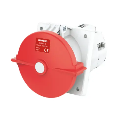 Ổ cắm gắn âm dạng nghiêng 125A-4P- 400V- 6H-IP67 Nanoco NIS444-6
