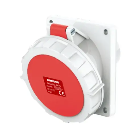 Ổ cắm gắn âm dạng nghiêng 32A-5P- 400V- 6H-IP67 Nanoco NIS4252-6F78