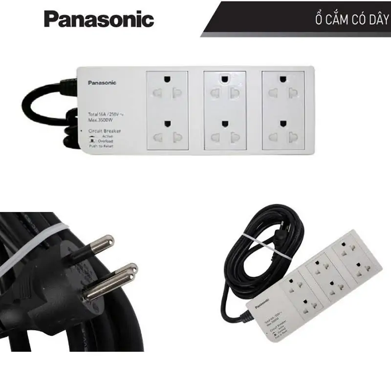 Ổ CẮM CÓ DÂY PANASONIC WCHG2836