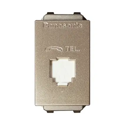 Ổ cắm điện thoại màu vàng ánh kim Panasonic WEV2364MYZ