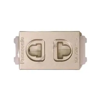 Ổ cắm đơn 2 chấu có màn che màu vàng ánh kim Panasonic WEV1081MYZ