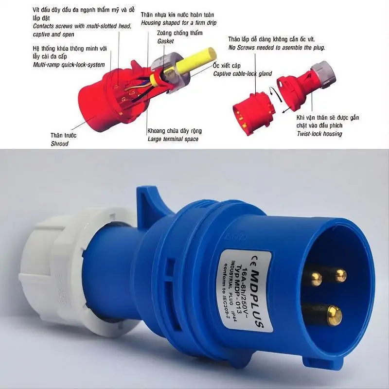 ổ cắm c&ocirc;ng nghiệp Panasonic ch&iacute;nh h&atilde;ng